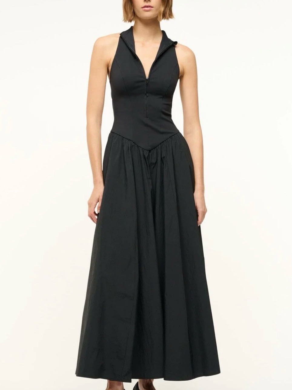 Staud Crevasse Maxi Dress Black